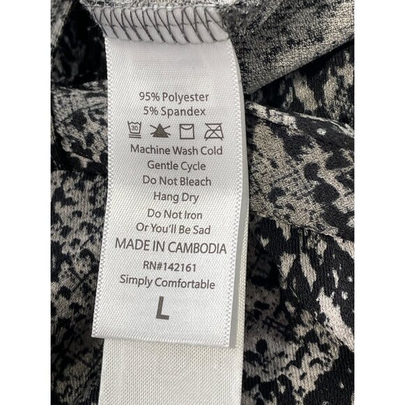 LuLaRoe Ella Paper Bag Shorts Size Large Belted Pull On Snakeskin Print Gray NEW - Picture 5 of 9